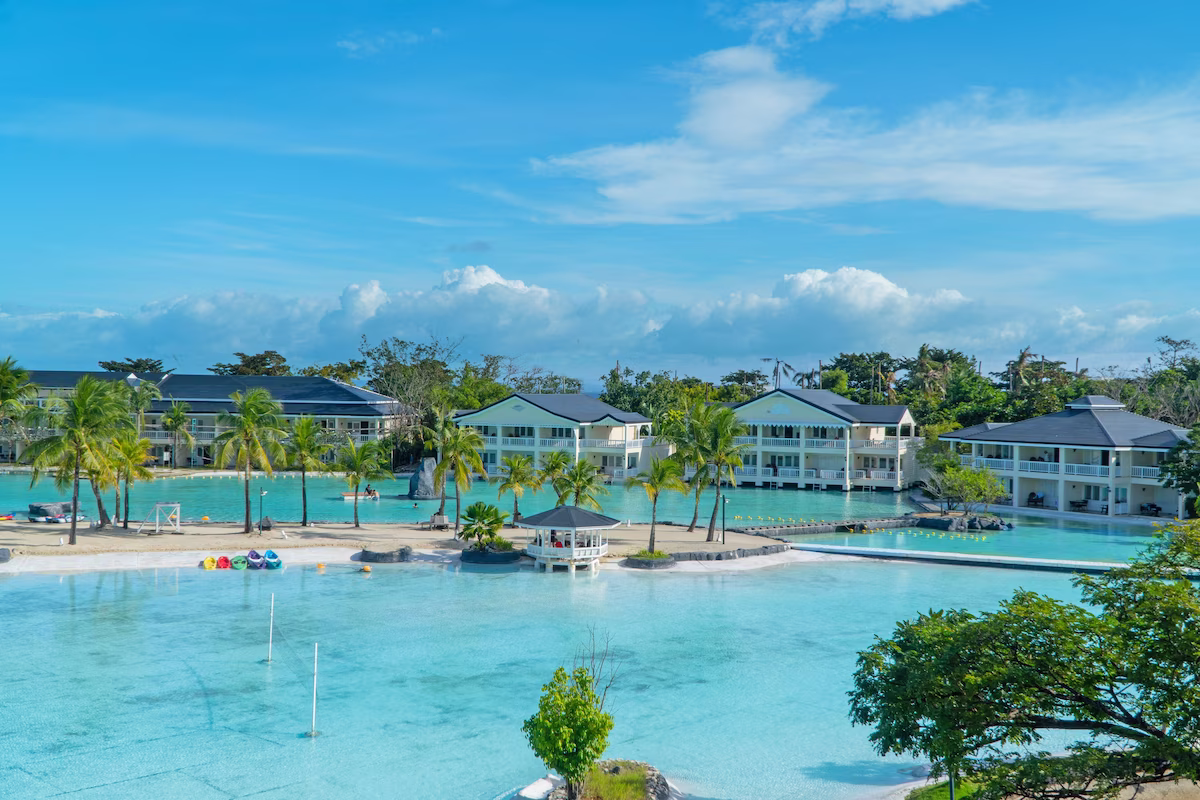 The lagoons at Plantation Bay Resort and Spa during the day