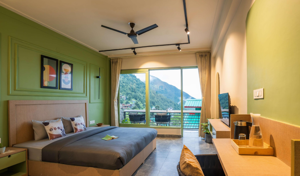 Where To Stay For a Soft Landing In India 44 Zostel Dharamkot, room with mountain views