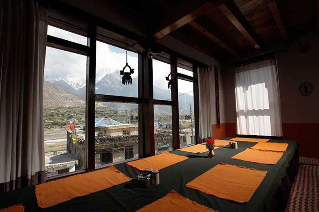 Hotel Om’s Home Jomsom, Dining Room And Mountain View