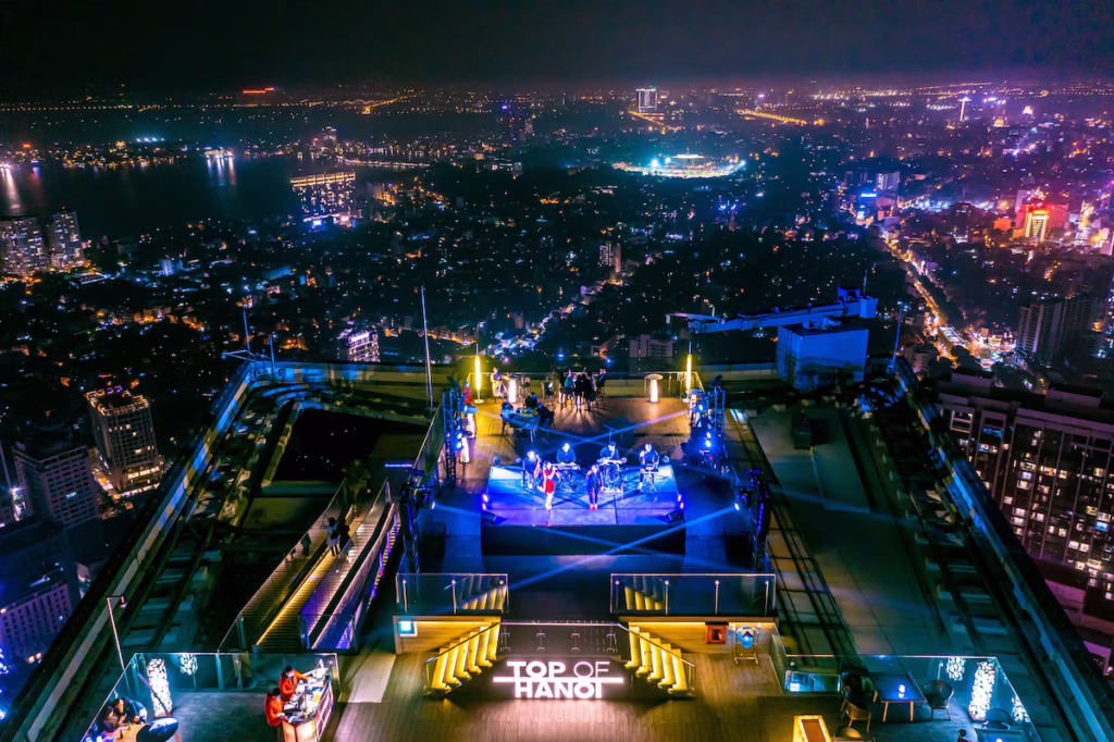 Aerial View Lotte Hotel Hanoi's Highest Sky Bar
