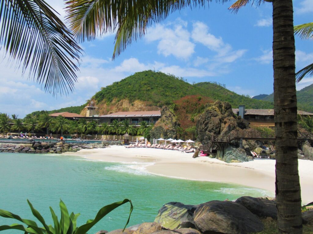 Amiana Resort Nha Trang, set into the hill, inches from the sea