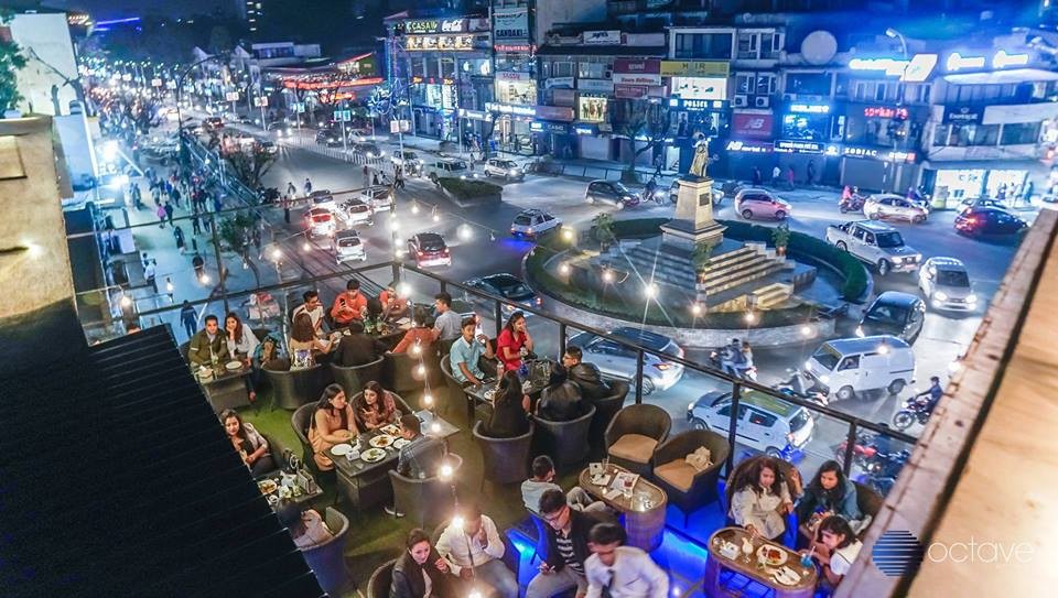 View Of Mahendra Statue At Durbar Marg From A Rooftop At Night