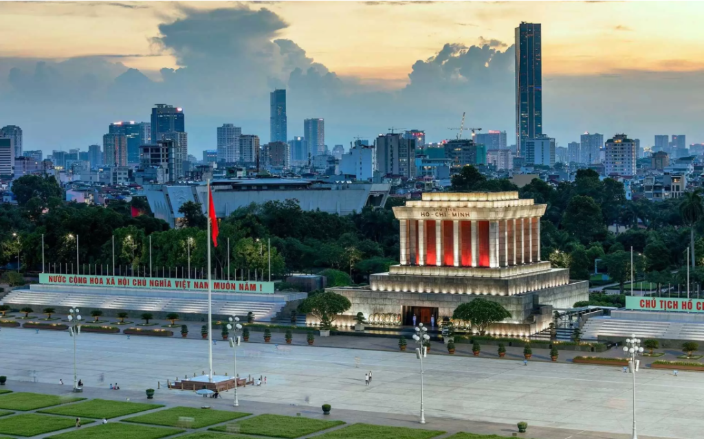 Aerial View Of Ho Chi Minh's Mausoleum In Ba Dinh