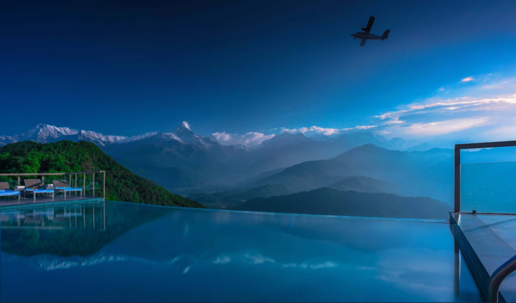 Sarangkot Mountain Lodge, View From The Infinity Pool Overlooking The Himalayas