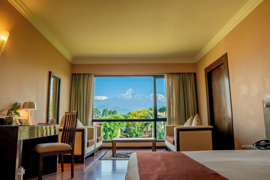 Hotel Pokhara Grande, Room With A Work Desk, Large Windows And Mountain Views