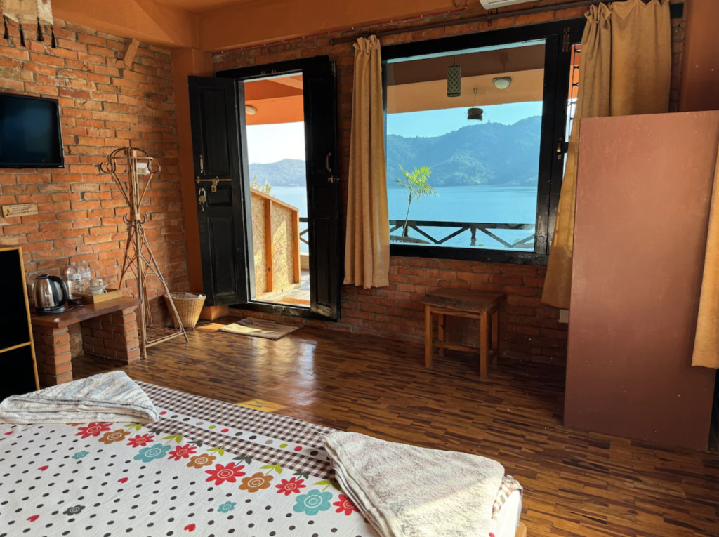 Nar-Bis Hotel, Room In A Traditional Nepali Design, With A Balcony Overlooking The Lake