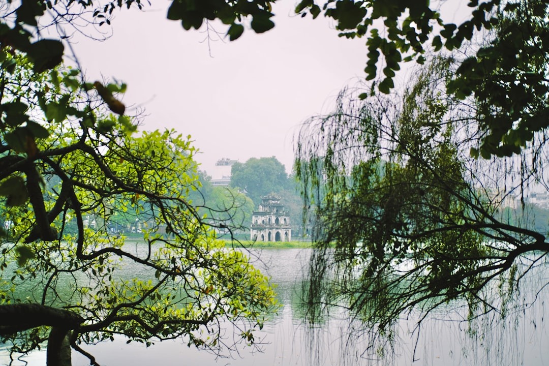 View Of Turtle Tower In The Middle Of Hoan Kiem Lake