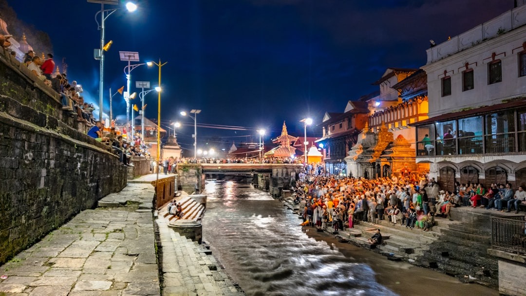 Riverside of Pashupatinath Temple At Night