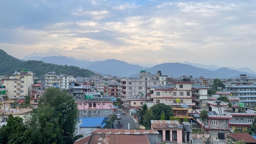 Aerial View Of Lakeside, Pokhara With The Himalaya In The Background
