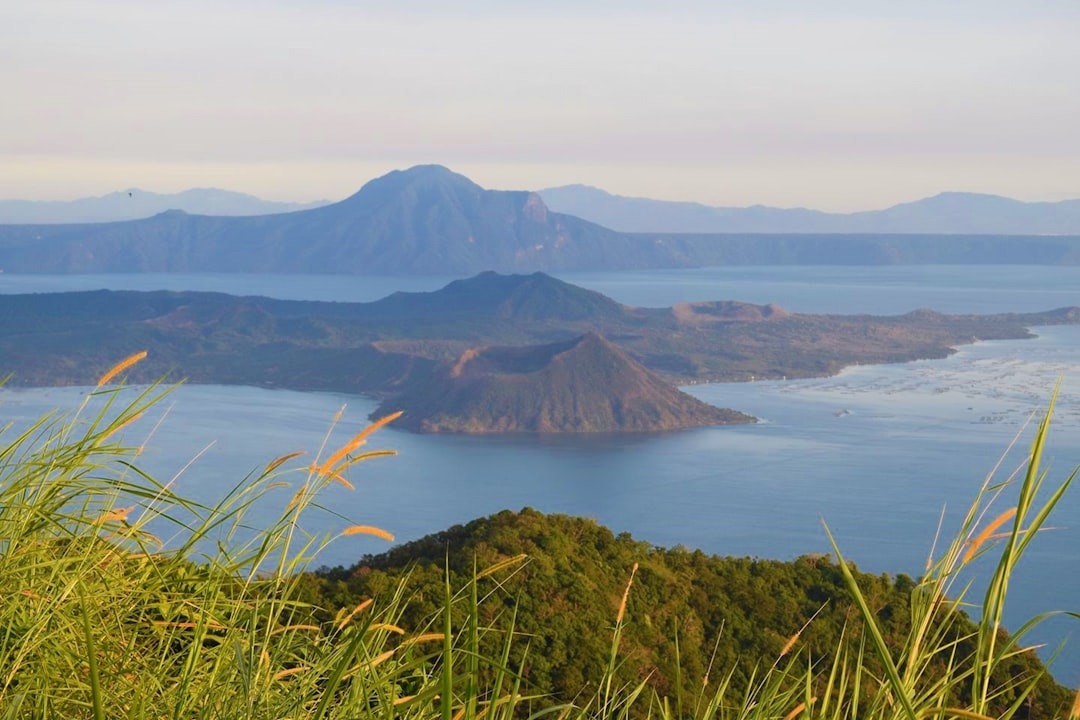 Aerial view of Tall Volcano in Tagaytay, Lozon