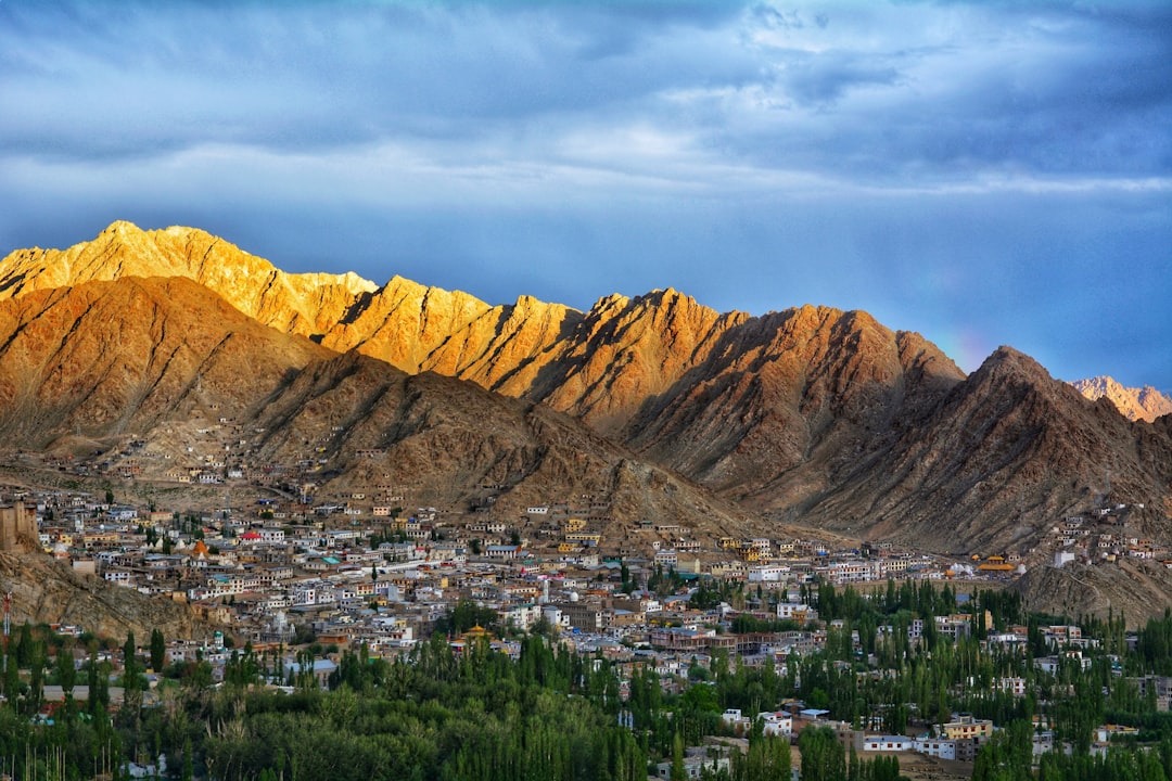 Where To Stay For a Soft Landing In India 37 Leh, Ladakh from above during sunset