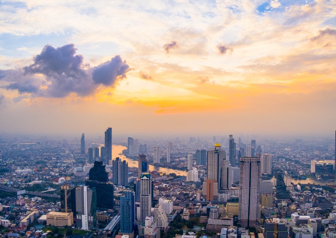 Bangkok from above at sunset