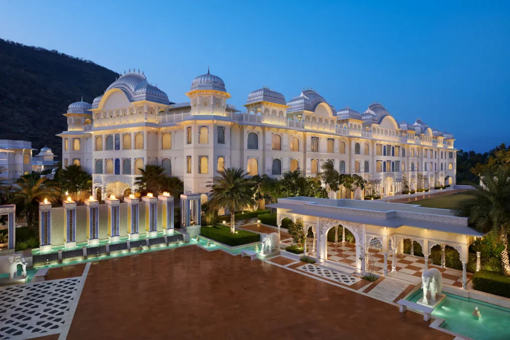 Where to Stay in Jaipur (+ Where Not to Stay): Neighborhoods and Hotels for 2026 22 Leela Palace Jaipur, a true spectacle in day or night, full of water features, marble courtyards, and truly excellent service